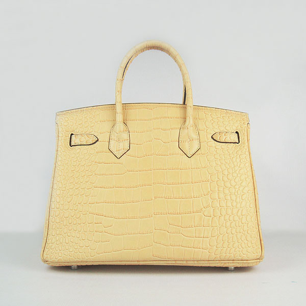 Replica Hermes Birkin 30CM Crocodile Veins Bag Yellow 6088 On Sale - Click Image to Close